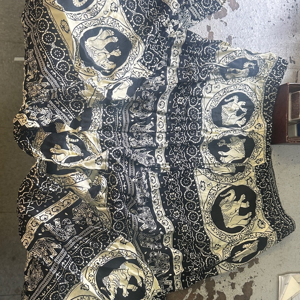 Black and Cream Patterned Pants